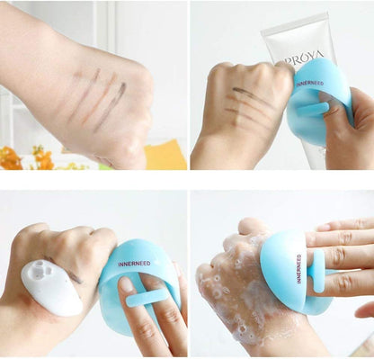 Super Soft Silicone Face Cleanser and Massager Brush Manual Facial Cleansing Scrubber Handheld Wash Pad for Sensitive, Delicate, Dry Skin (Pack of 4)